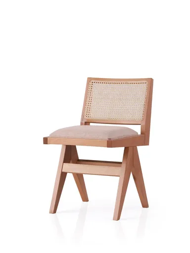 Scaun, Hanah Home, Form, 45x77x59.5 cm, Stejar / Bej