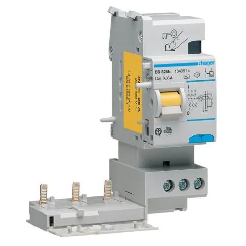 Bloc diferential 3P 25A 30mA Hager BD326N