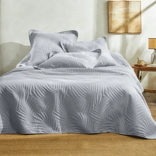 Cuvertură de pat matlasată cu efect optic de frunze