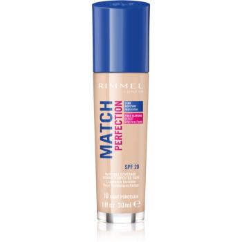 Rimmel Match Perfection fond de ten lichid SPF 20 culoare 010 Ligh Porcelain 30 ml