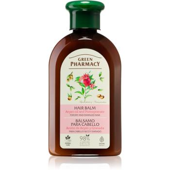 Green Pharmacy Argan Oil & Pomegranate Hair Balm balsam pentru păr uscat și deteriorat 300 ml