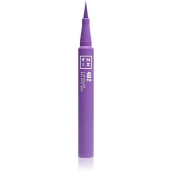 3INA The Color Pen Eyeliner Mini tuș de ochi tip cariocă culoare 482 - Purple 0,6 ml