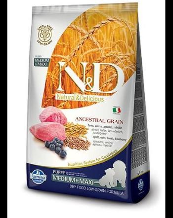 FARMINA N&amp;D Low Grain Puppy Medium &amp; Medium - Hrană uscată cu miel și afine 2.5 kg