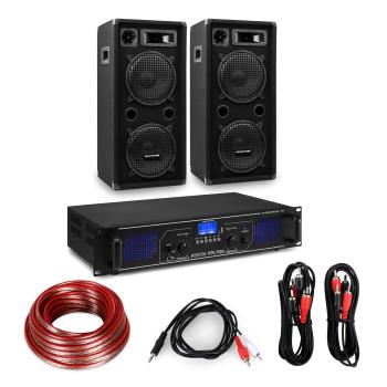 Electronic-Star Amplificator HiFi și set de boxe, amplificator 2 x 350 W , 2 x boxe 10 ", 450 W RMS