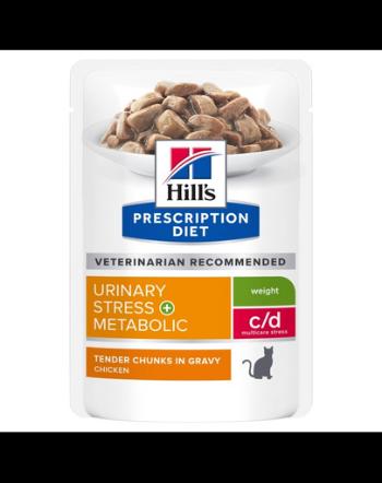 HILL'S PRESCRIPTION DIET c/d Urinary Stress + Metabolic Hrana umeda pisici cu probleme urinare, pentru controlul greutatii 12x85 g