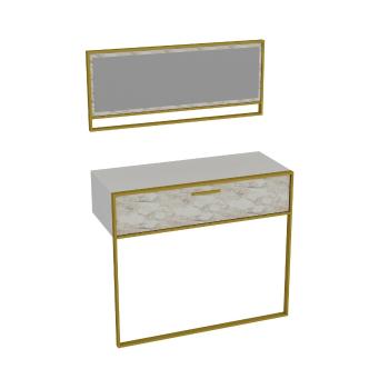 Masă decorativă Polka Aynali Alb, alb