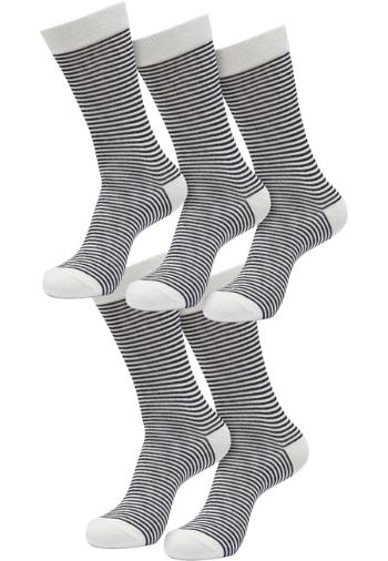 Urban Classics Fine Stripe Socks 5-Pack whitesand/black - 39–42