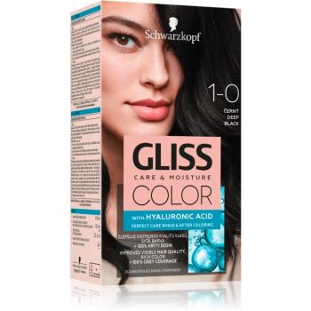 Schwarzkopf Gliss Color Culoare permanenta pentru par culoare 1-0 Deep Black 2x60 ml