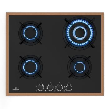 Klarstein Plită pe gaz Lumiflame, 4 arzătoare, cadru din cupru, aprindere electrică, putere 8 kW