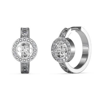 Guess Cercei la modă din oțel cu cristale Huggie Me JUBE03138JWRHT/U