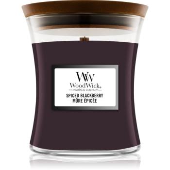 Woodwick Spiced Blackberry lumânare parfumată cu fitil din lemn 275 g