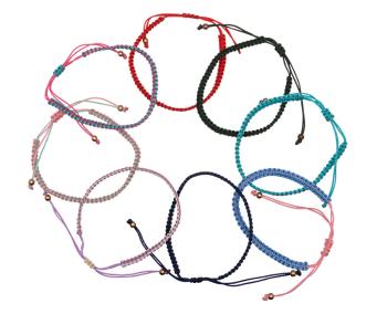 Troli Brățară șnur colorată turcoaz/roz