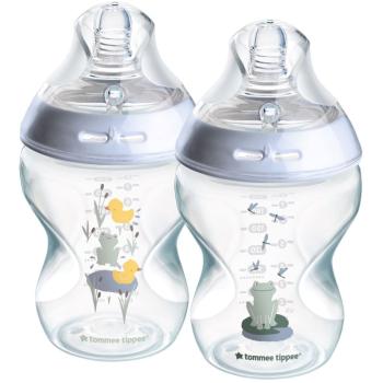 Tommee Tippee Natural Start Anti-Colic biberon pentru sugari Slow Flow 0m+ Frog 2x260 ml
