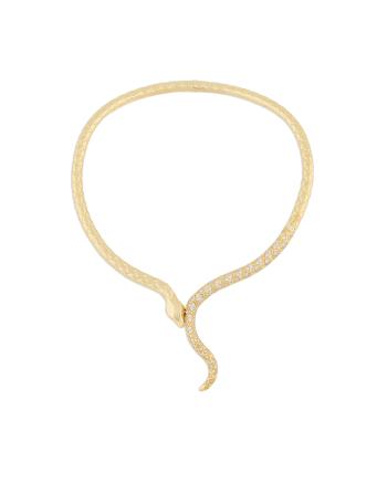 Emporio Armani Colier de lux placat cu aur Șarpe cu zircon EGS3143710