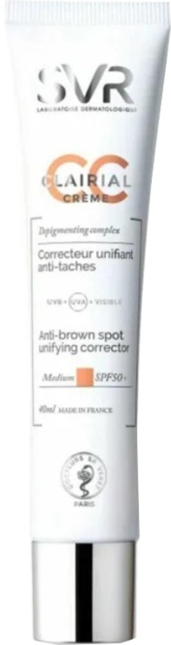 SVR Cremă CC nuanțatoare împotriva petelor pigmentare SPF 50+ Clairial (CC Cream) 40 ml Medium