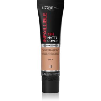 L’Oréal Paris Infallible 32H Matte Cover machiaj matifiant de lungă durată SPF 25 culoare 290 (Neutral Undertone) 30 ml