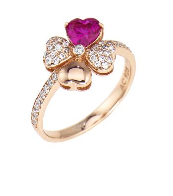 Amen Inel din argint placat cu aur roz cu zirconii Love RQURR 56 mm