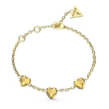 Guess Brățară romantică placată cu aur, decorată cu inimioare Mon Amour JUBB04611JWYG 21 cm