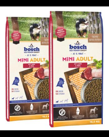 BOSCH Hrana uscata pentru caini adulti de talie mica, cu miel si orez  30 kg (2 x 15 kg)