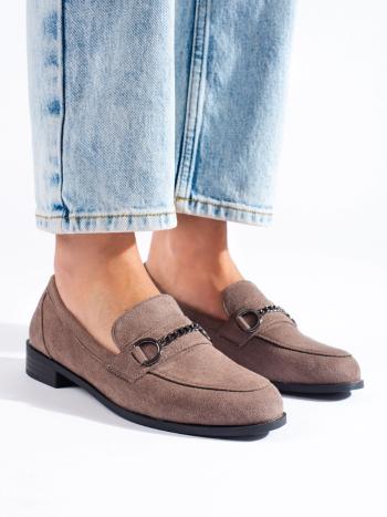 Mocasini maro confortabili pentru femei fără toc