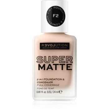 Revolution Relove Super Matte Foundation machiaj matifiant de lungă durată culoare F2 24 ml