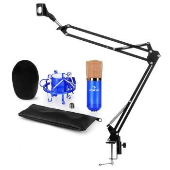 Auna CM001BG V3, albastru, set de microfon, microfon XLR cu condensator, braț de microfon