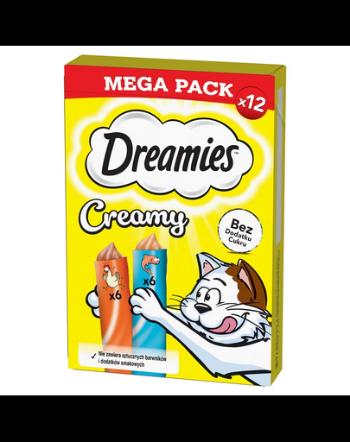 DREAMIES Creamy MEGA PACK cu pui si somon 12x10 g recompense pisici
