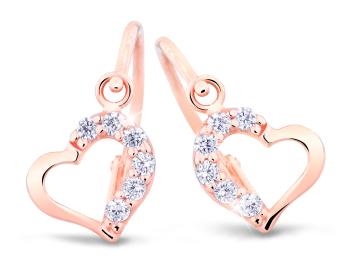 Cutie Jewellery Cercei delicați din aur roz pentru copii C2757-10-10-X-4 alb