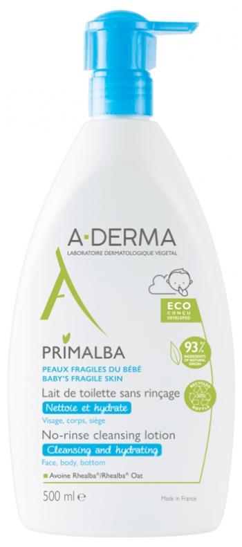 A-DERMA Lapte demachiant delicat pentru bebeluși Primalba (No-Rinse Cleansing Lotion) 500 ml