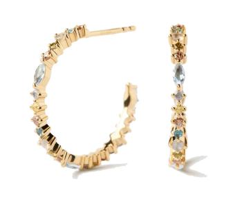 PDPAOLA Cercei fermecători placați cu aur cu pietre de zircon Lotus Colors AR01-C78-U