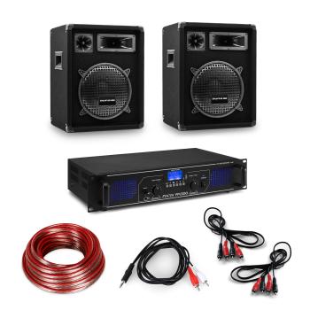 Electronic-Star Amplificator HiFi și set de boxe format din 3 piese, amplificator digital, boxe și inclusiv cabluri