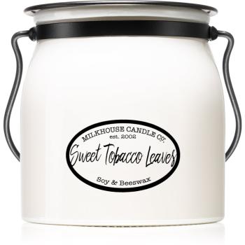 Milkhouse Candle Co. Creamery Sweet Tobacco Leaves lumânare parfumată Butter Jar 454 g