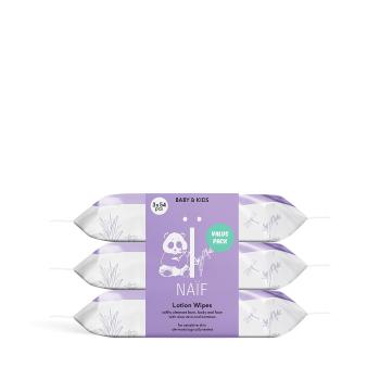 NAÏF Șervețele umede cu Aloe Vera pentru copii si bebeluși Baby & Kids (Lotion Wipes) 3 x 54 buc