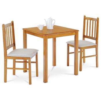 Set de dining din lemn masiv cu 2 scaune, 69 x 69x 75 cm, stejar Iandhaus
