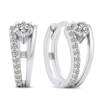Brilio Silver Cercei rotunzi atemporali cu zirconii EA503W