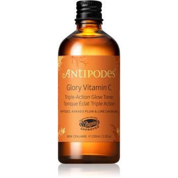 Antipodes Glory Vitamin C Triple-Action Glow Toner élénkítő tonik egységesíti a bőrszín tónusait 100 ml