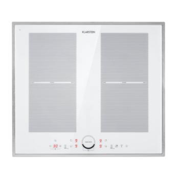 Klarstein Delicatessa 60 Prime, plită cu inducție, 4 zone, 7000 W, temporizator, albă