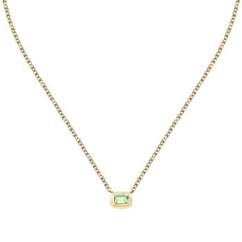 Trussardi Colier placat cu aur cu zirconiu cubic verde T-Design TJAXA21