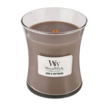 WoodWick Lumânare parfumată medie Sand and Driftwood 275 g