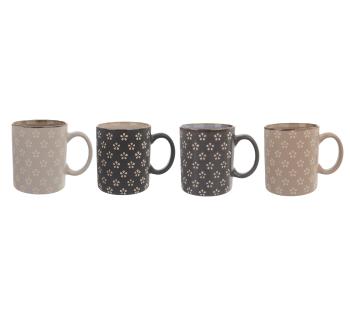 Orion Set căni ceramice FLORI 350 ml, 4 buc.