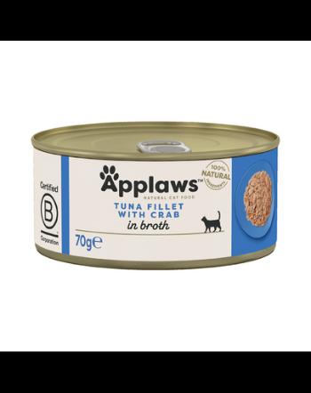 APPLAWS conserva pisici, cu ton si crab 70 g