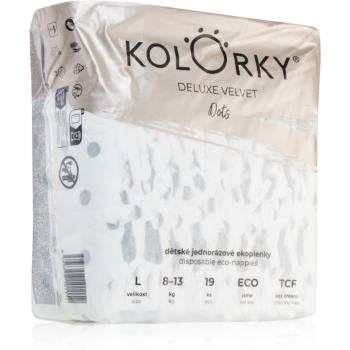 Kolorky Deluxe Velvet Dots scutece ECO de unică folosință marimea L 8-13 kg 19 buc