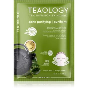 Teaology Face Mask Green Tea AHA masca de celule cu efect de curatare si reimprospatare pentru față și gât 21 ml