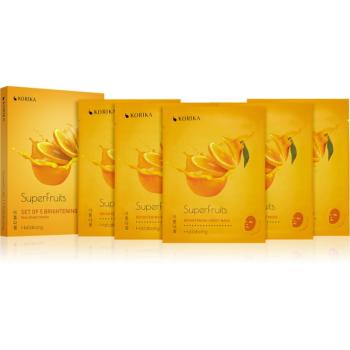 KORIKA SuperFruits Hallabong - Set of 5 Brightening Face Sheet Masks set de măști de față la un preț mai avantajos pentru o piele mai luminoasa Hallab