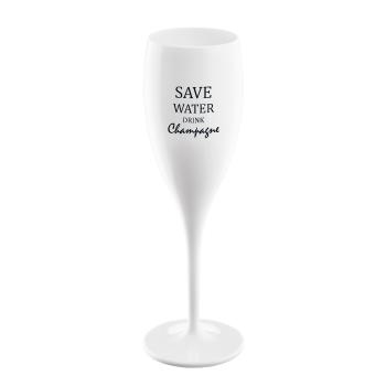 Pahar Koziol cu inscripția Save water drinkchampagne