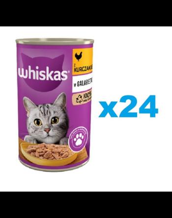WHISKAS Adult conserva pui in aspic 24x400 g - hrana umeda completa pentru pisici adulte