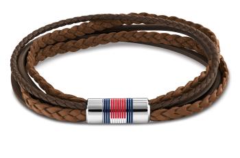 Tommy Hilfiger Brățară de lux din piele maro pentru bărbați Multi Layer 2790425