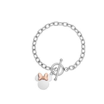 Disney Slušivý stříbrný bicolor náramek Minnie Mouse BS00053TL-55.CS