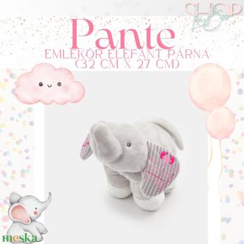 Pante - Emlékőr elefánt párna (32 cm x 27 cm)
