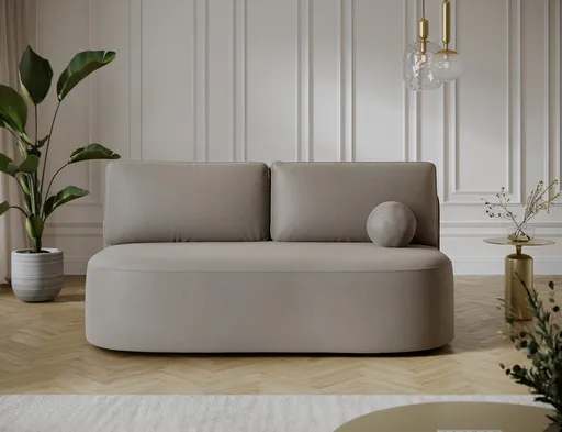 Canapea extensibila 2 locuri ELTAP, Lilana, 193x96x93 cm, lemn/poliester, bej inchis